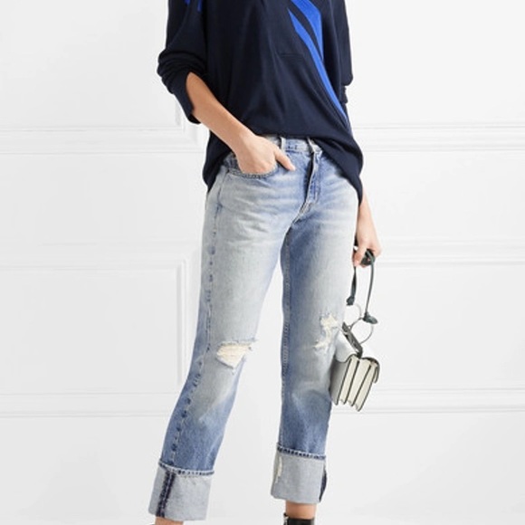 RAG & BONE Grace V Neck Extra Fine Merino Wool Sweater - Navy - Picture 9 of 9